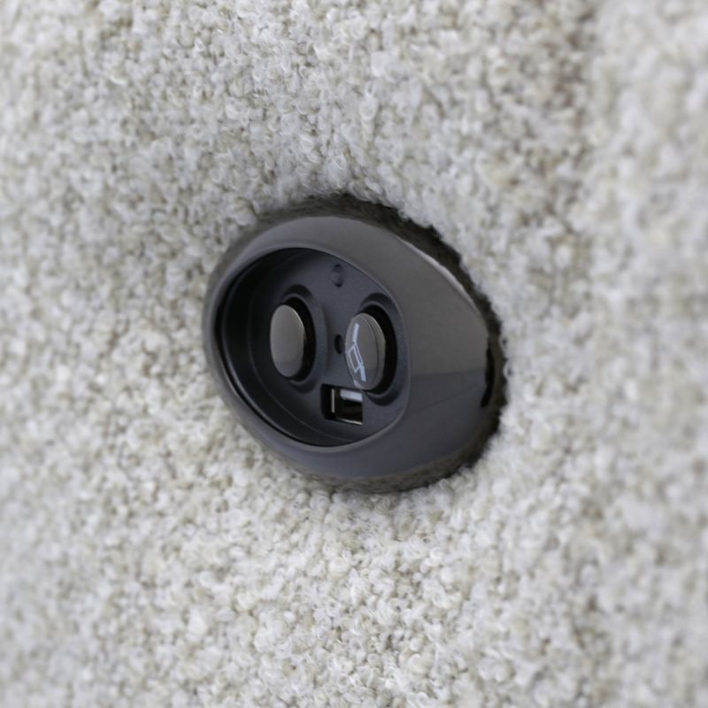 Bank Robin 2,5-zits met 1 elektrische relax (eendelig) links + hoekziteiland rechts