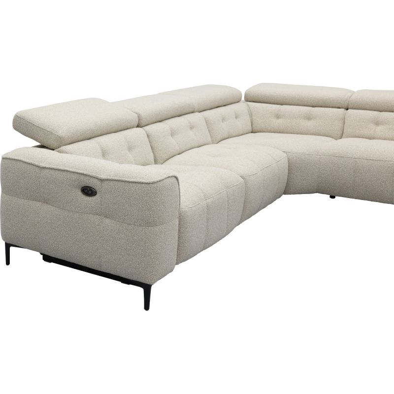 Bank Robin 2,5-zits met 1 elektrische relax (eendelig) links + hoekziteiland rechts