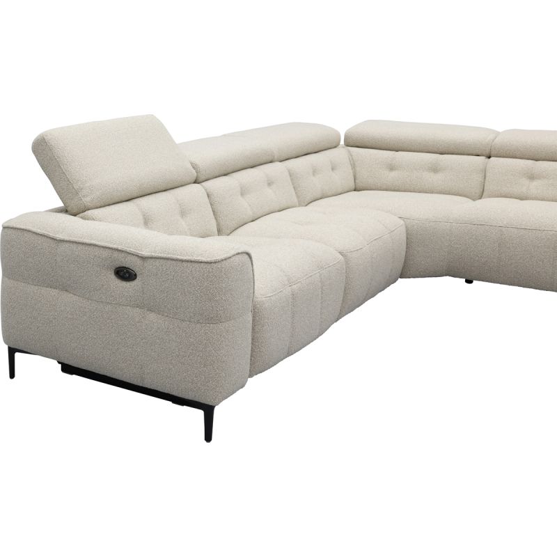 Bank Robin 2,5-zits met 1 elektrische relax (eendelig) links + hoekziteiland rechts