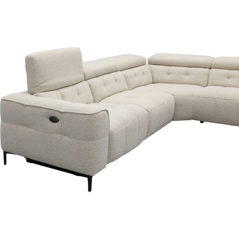 Bank Robin 2,5-zits met 1 elektrische relax (eendelig) links + hoekziteiland rechts