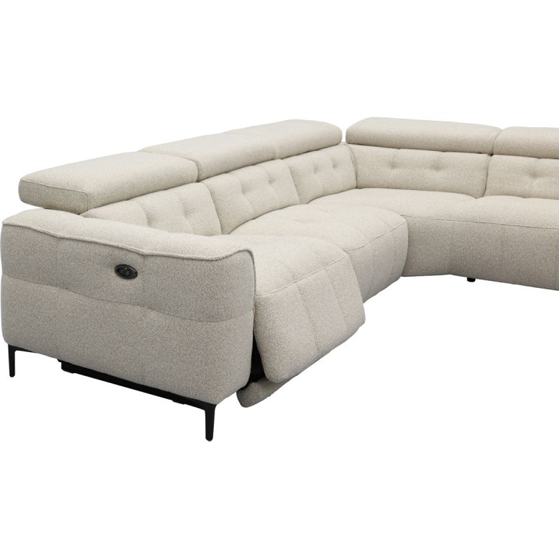 Bank Robin 2,5-zits met 1 elektrische relax (eendelig) links + hoekziteiland rechts