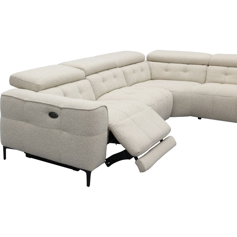 Bank Robin 2,5-zits met 1 elektrische relax (eendelig) links + hoekziteiland rechts