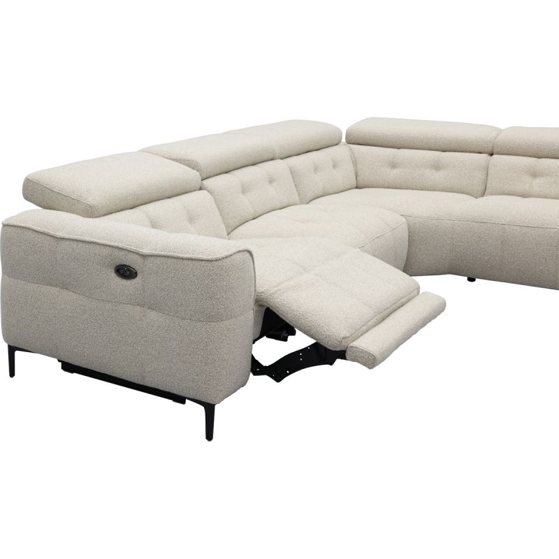 Bank Robin 2,5-zits met 1 elektrische relax (eendelig) links + hoekziteiland rechts