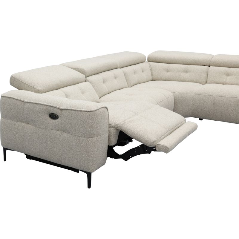 Bank Robin 2,5-zits met 1 elektrische relax (eendelig) links + hoekziteiland rechts