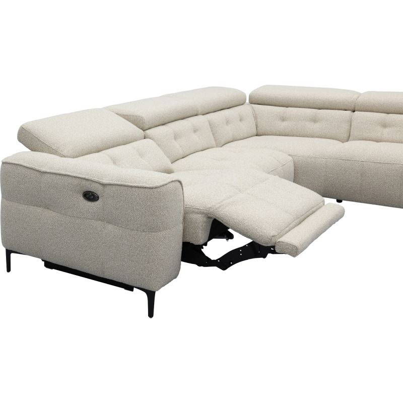 Bank Robin 2,5-zits met 1 elektrische relax (eendelig) links + hoekziteiland rechts