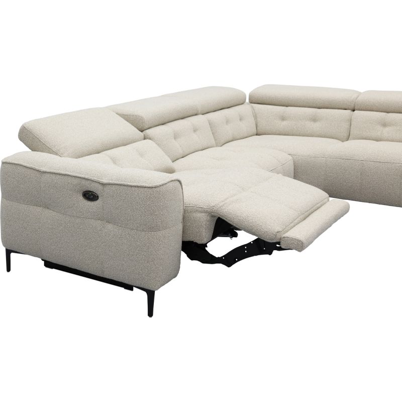 Bank Robin 2,5-zits met 1 elektrische relax (eendelig) links + hoekziteiland rechts