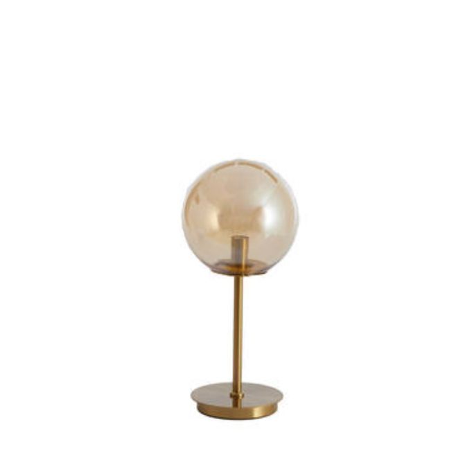 Tafellamp (D)20X43 Cm Medina Glas Amber+Goud