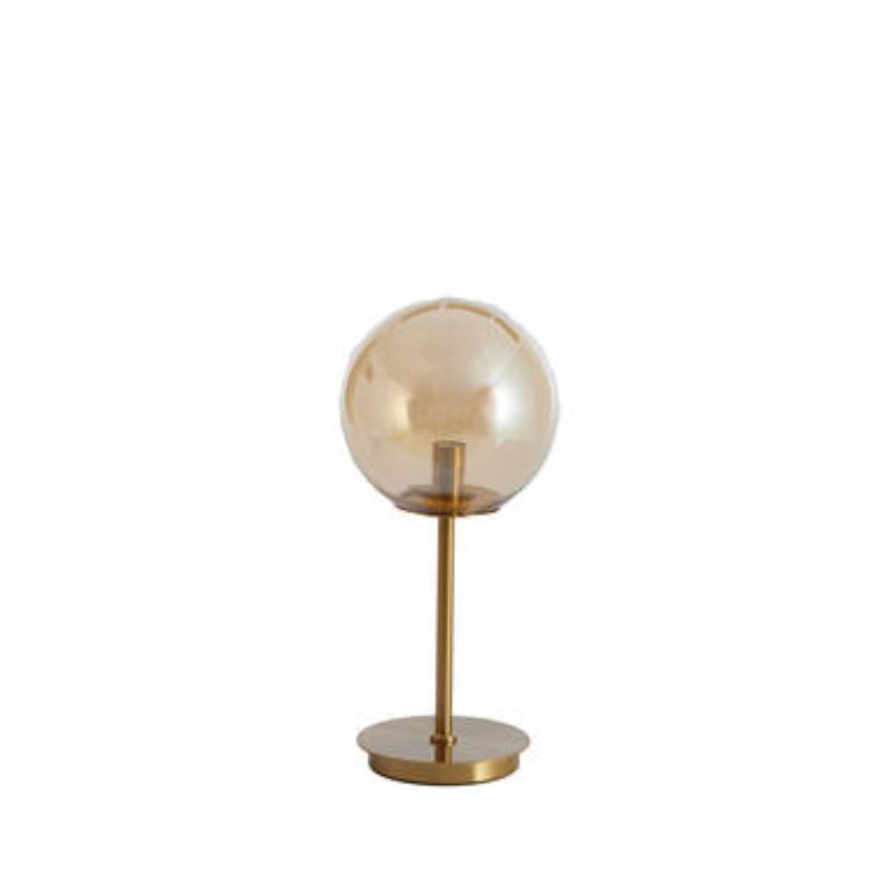 Tafellamp (D)20X43 Cm Medina Glas Amber+Goud