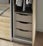 Kledingkast Quadro B181xH210 Eiken - Grijs incl. kastinrichting