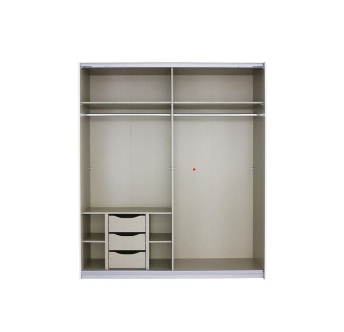 Kledingkast Quadro B181xH210 Eiken - Grijs incl. kastinrichting