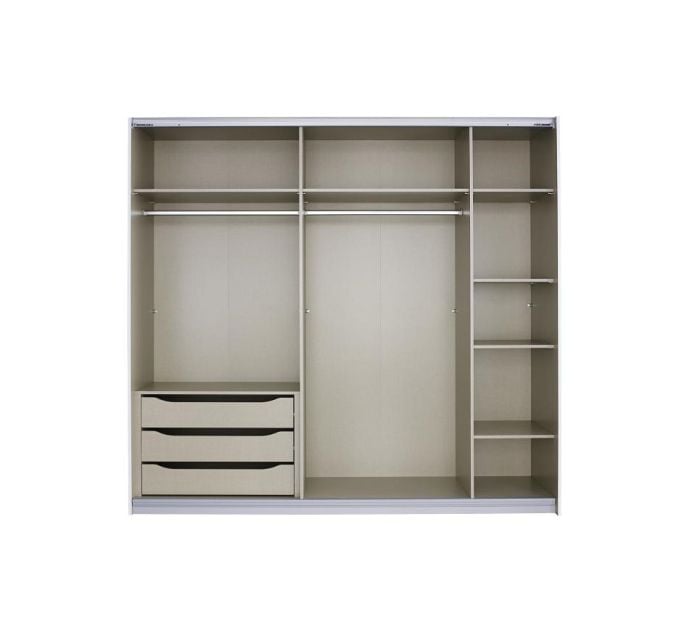 Kledingkast Quadro B181xH210 Eiken - Grijs incl. kastinrichting