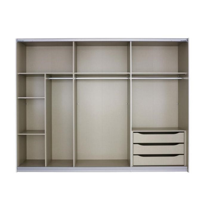 Kledingkast Quadro B181xH210 Eiken - Grijs incl. kastinrichting