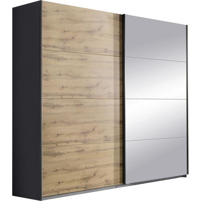 Kledingkast Quadro B181xH210 Eiken - Grijs incl. kastinrichting