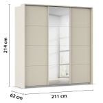 Kledingkast Kick B211xH214 Champagne incl. Kastindeling