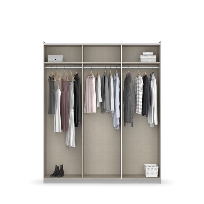 Kledingkast Kick B211xH214cm Champage incl. passe-partout, 3 legplanken en 3 roedes