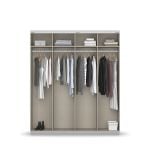 Kledingkast Synco B271xH230cm Grijs metallic incl. 4 legplanken en 4 roedes