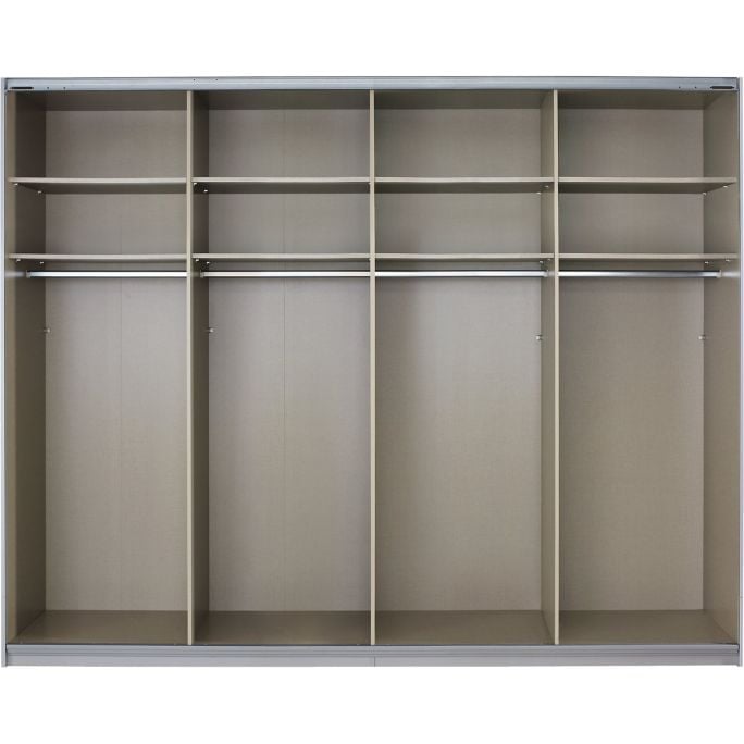 Kledingkast Synco B271xH230cm Grijs metallic incl. 8 legplanken en 4 roedes