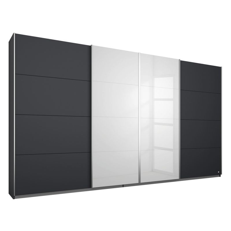 Kledingkast Synco B271xH230cm Grijs metallic incl. 4 legplanken en 4 roedes