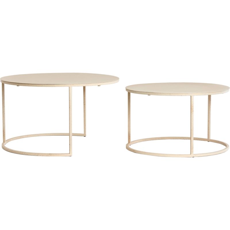 Salontafel Sadar Set van 2 Zand 65X38+75X42 Cm