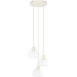 Hanglamp BISHO 3L D30x14 cm glas helder - crème