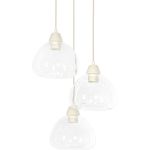 Hanglamp BISHO 3L D30x14 cm glas helder - crème