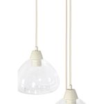 Hanglamp BISHO 3L D30x14 cm glas helder - crème