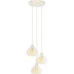 Hanglamp BISHO 3L D30x14 cm glas helder - crème