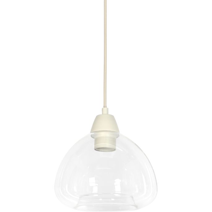 Hanglamp BISHO 3L D30x14 cm glas helder - crème