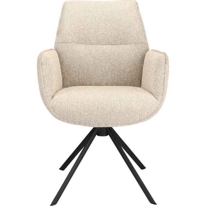 Eetkamerstoel Odin met arm in stof Lodge Beige