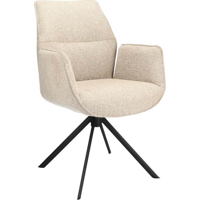 Eetkamerstoel Odin met arm in stof Lodge Beige