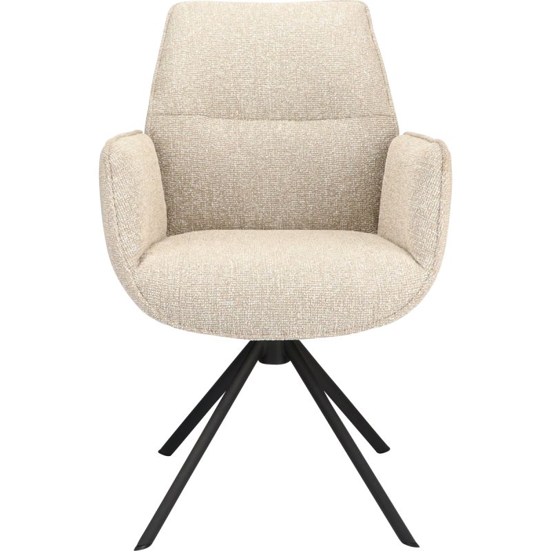 Eetkamerstoel Odin met arm in stof Lodge Beige