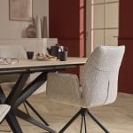 Eetkamerstoel Odin met arm in stof Lodge Linnen