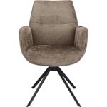 Eetkamerstoel Odin met arm in stof Movie Taupe