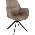 Eetkamerstoel Odin met arm in stof Movie Taupe