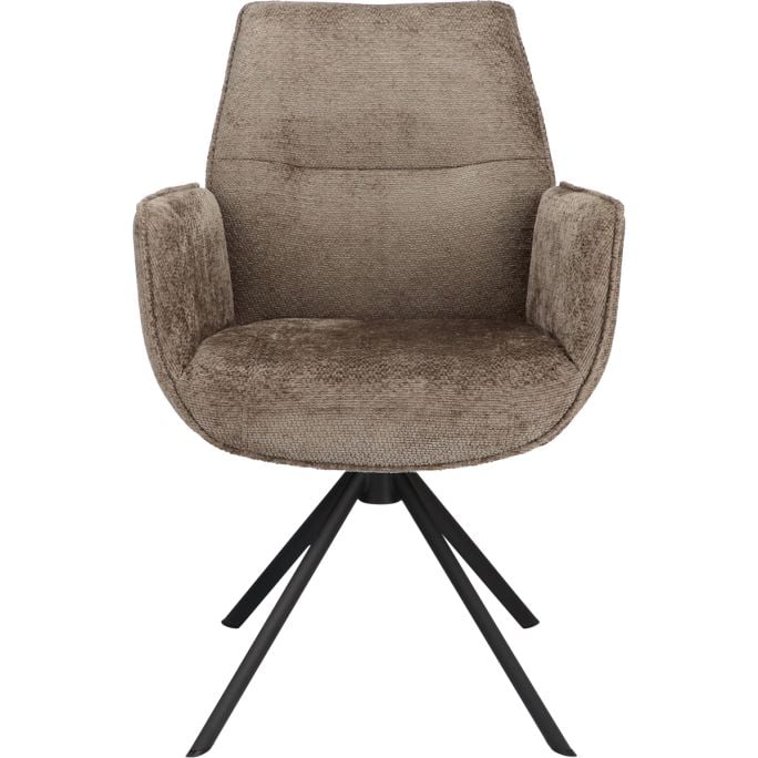 Eetkamerstoel Odin met arm in stof Movie Taupe