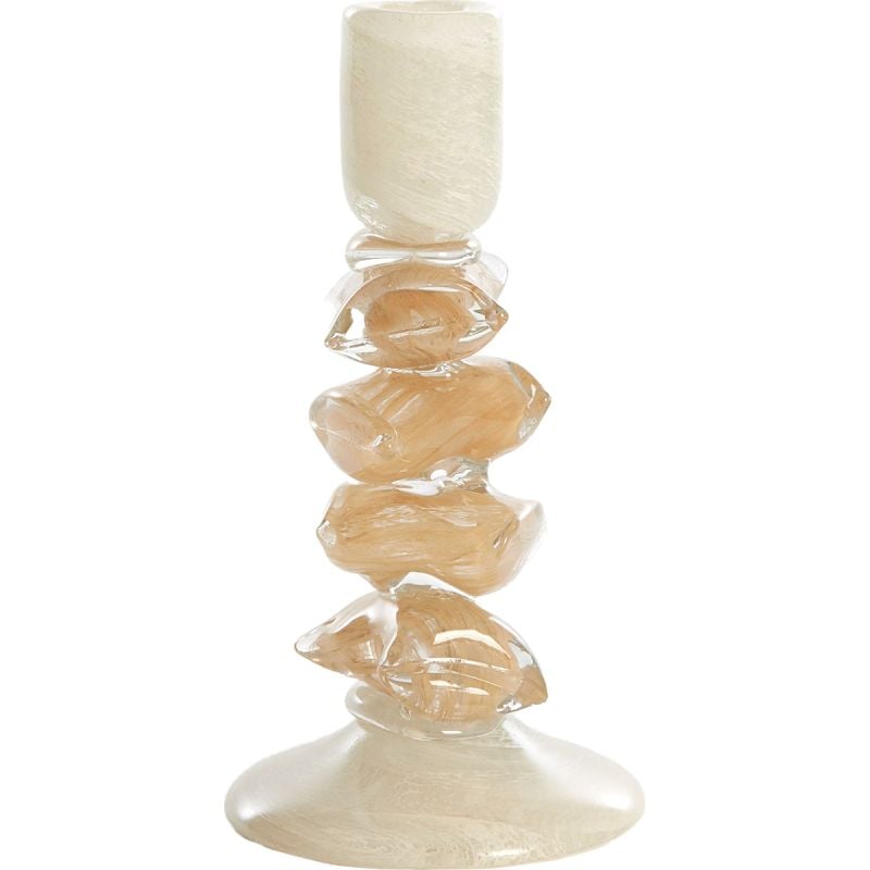 Kandelaar Estina Creme+Bruin 23 Cm