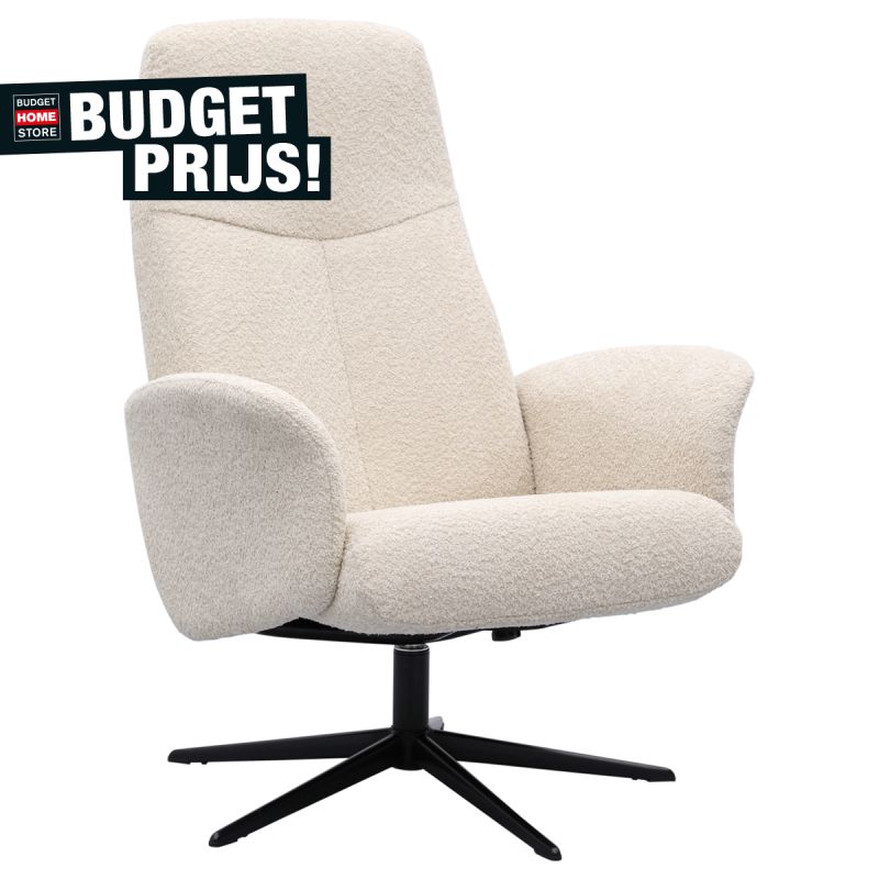 Relaxfauteuil Brixton in stof Teddy Beige