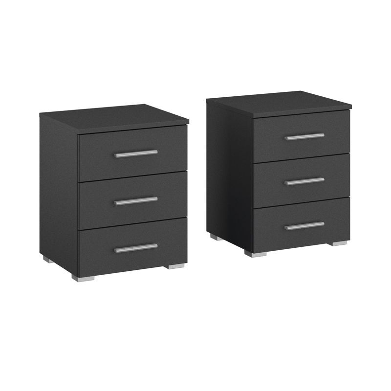 Nachtkastje Bart Grijs metallic set van 2