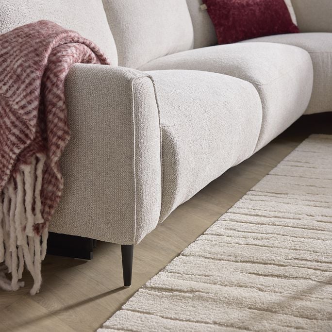 Bank Maily 2,5-zits arm links met 1 elek. relax (ééndelig) + hoekziteiland rechts