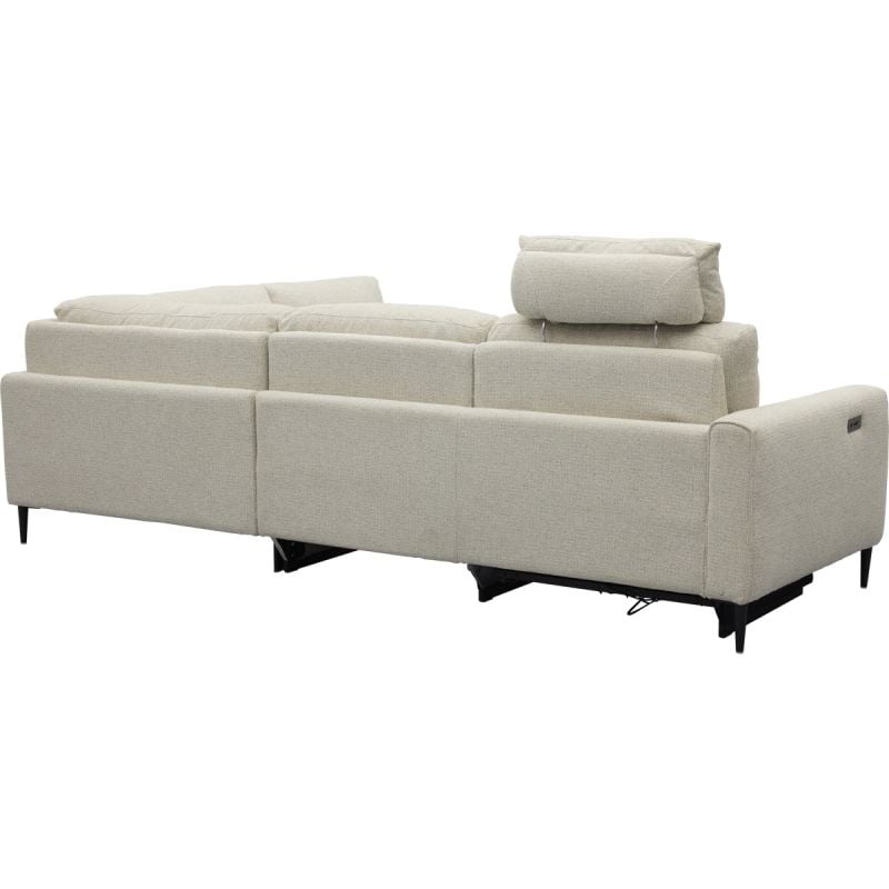 Bank Maily 2,5-zits arm links met 1 elek. relax (ééndelig) + hoekziteiland rechts