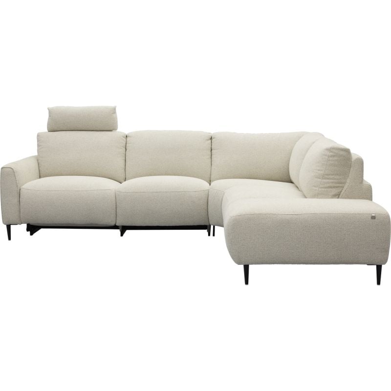 Bank Maily 2,5-zits arm links met 1 elek. relax (ééndelig) + hoekziteiland rechts