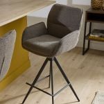 Barstoel Bowie met arm zithoogte 80cm Brown