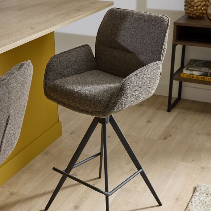 Barstoel Bowie met arm zithoogte 80cm Brown