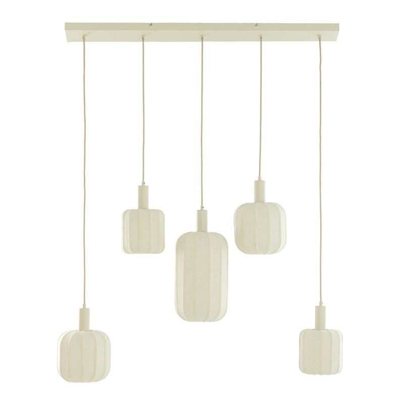 Hanglamp Tulsa 5-lichts Creme