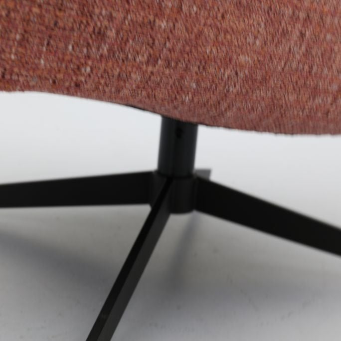 Draaifauteuil Roos zwarte kruispoot