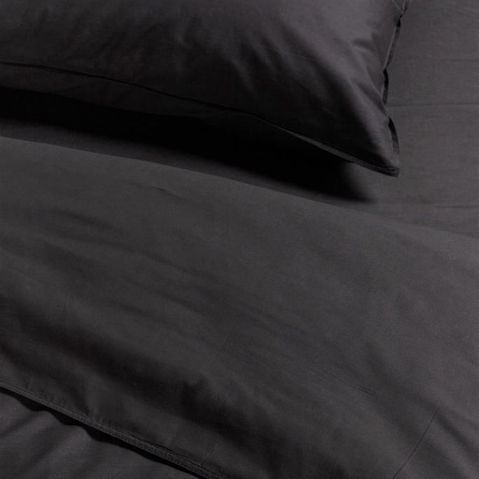 Dekbedovertrek Cotton Uni Antracite 140x200/220