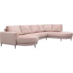 Bank Soof longchair rond arm links + 2,5 zits zonder arm + hoekziteiland rond rechts