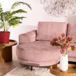 Bank Soof longchair rond arm links + 2,5 zits zonder arm + hoekziteiland rond rechts