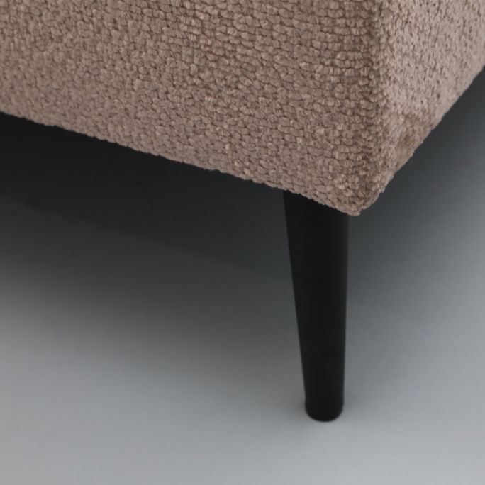 Bank Soof longchair rond arm links + 2,5 zits zonder arm + hoekziteiland rond rechts