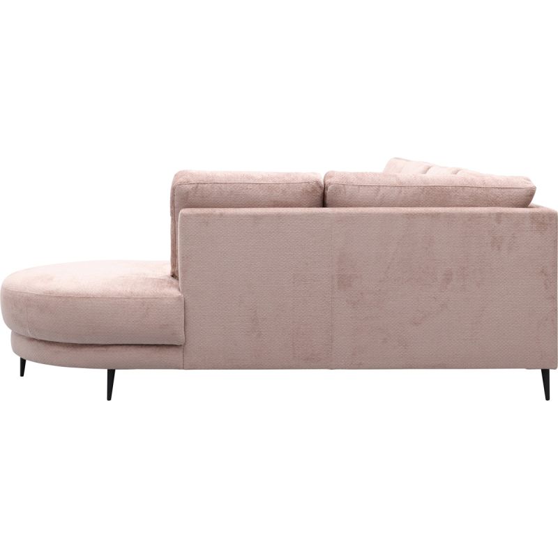 Bank Soof longchair rond arm links + 2,5 zits zonder arm + hoekziteiland rond rechts